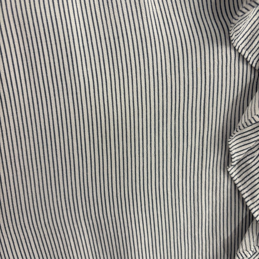 Sundance Blue Striped Ruffle Blouse Top XL‎ Boho Peasant Artsy Coastal Pirate - Picture 9 of 9